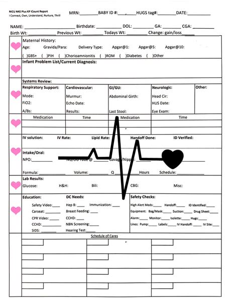 Nicu Nurse Report Sheet 3 Payhip
