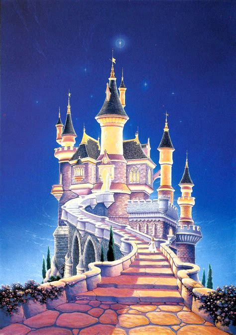 Cinderella Castle Camelot Fairy Tale Princess Palace Signed Matted Art