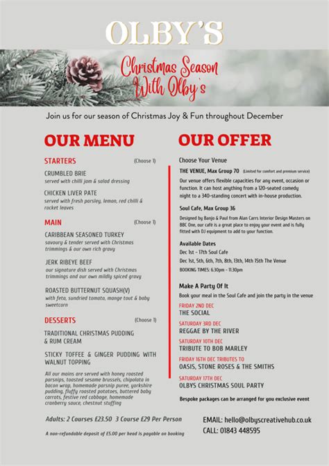 Book Your Christmas Party At Olby S Olby S
