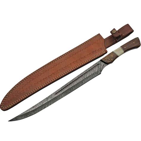 Curved Blade Damascus Sword Zs Dm 5017 Medieval Collectibles