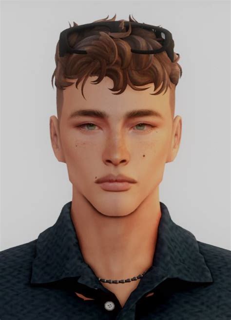 r h d w e a u n i o ꨄ in 2023 Sims 4 hair male Sims hair Sims 4
