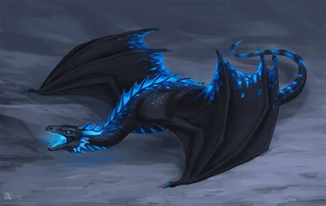 Black And Blue Dragon By Azany On Deviantart Blue Dragon Tattoo Blue