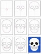 Easy How to Draw a Skull Tutorial and Skull Coloring Page