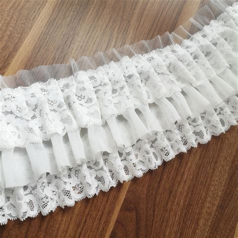 Off White Ruffled Lace Trims Tulle Pleated Lace Mesh Edge For Etsy