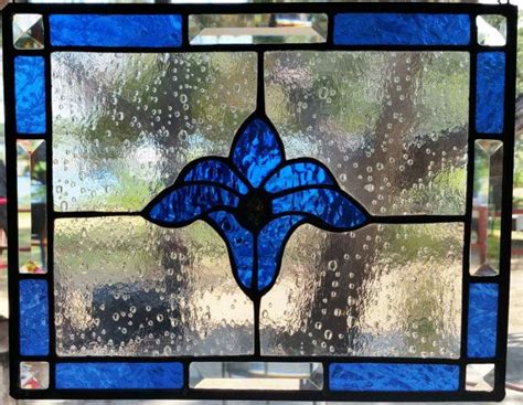 Cobalt Blue Clear And Beveled Stained Glass Por Cooperglassetc Bevel