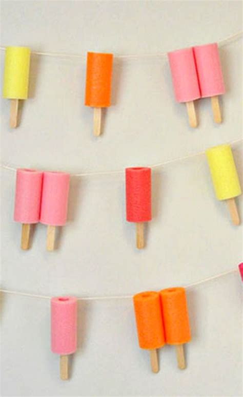 Diy Jumbo Popsicle Garland ~ Made Using Pool Noodles Great For Any