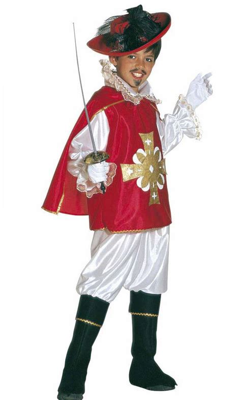 Costume Mousquetaire Enfant Rouge Déguisement Enfant Garçon V49052