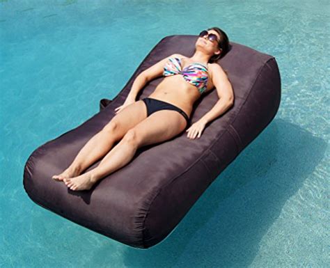 Aquadolce Pool Lounger Deluxe Oversized Pool Float With Durable Espresso Nylon Luxury Living