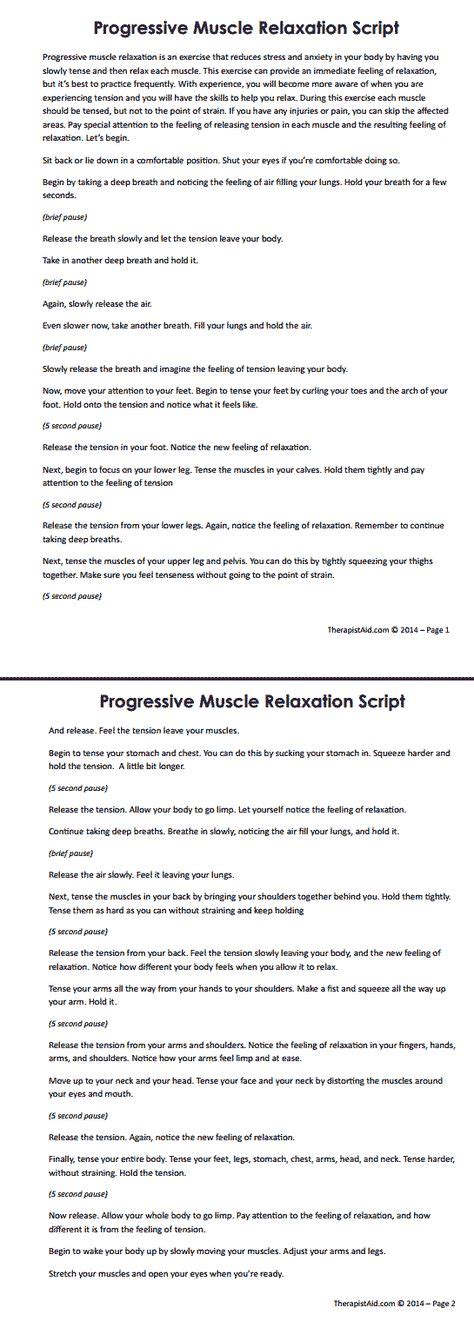 Relaxation Progressive Muscle Relaxation Script