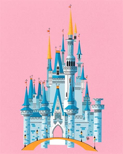 Magic Kingdom Cinderellas Castle Inspired Print Etsy In 2021 Disney