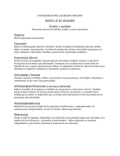 Ejemplos De Resume 150 Modelos Para Descargar Gratis Pdmrea