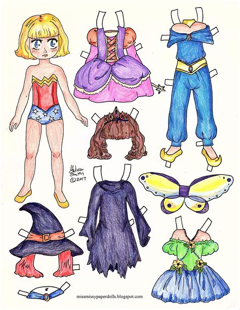 Miss Missy Paper Dolls Quick Halloween Paper Doll In Color