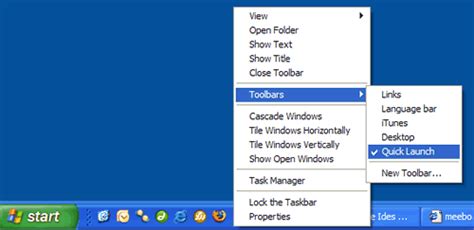 Show Your Windows Xp Quick Launch Toolbar Charotero A Personal