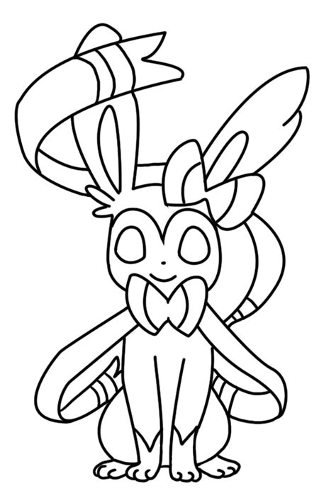 Sylveon Pokemon Coloring Sheet Pages Sketch Coloring Page