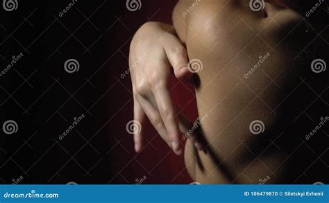 Nude Woman Hugging Herself Rear View Stock Footage Video Of Skin