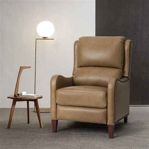 Hulala Home Leather Recliner Chair Modern Push Back