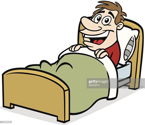 Cartoon Guy In Bed High Res Vector Graphic Getty Images
