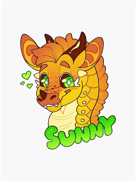 Wings Of Fire Wof Sunny Sticker For Sale By Maxwell Maxpawb Redbubble