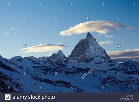 Switzerland Canton Of Valais Zermatt Matterhorn 4478m From Monte