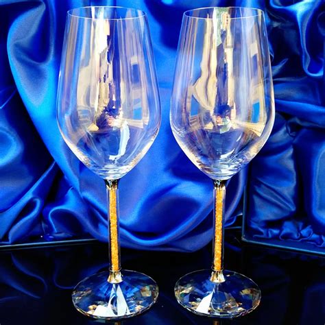 Wedding Wine Glass Champagne Flutes Crystalline Luxury Party Toasting