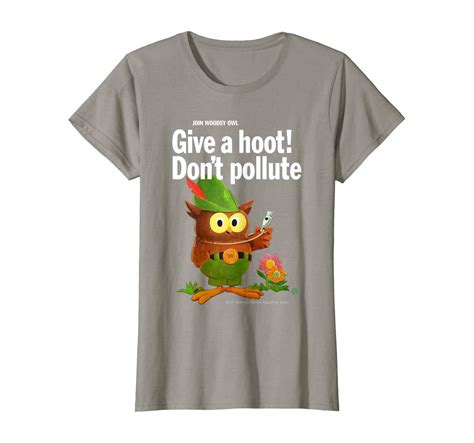 Womens Woodsy Owl Give A Hoot Dont Pollute S Vintage T Shirt