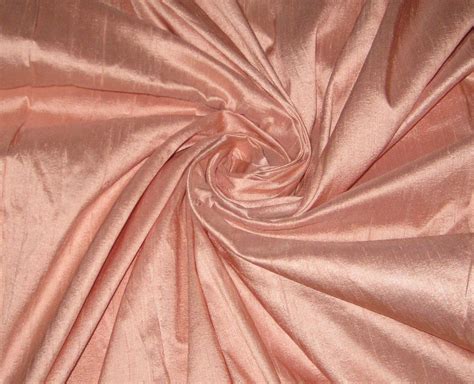 Peach 100 Dupioni Silk Fabric Yardage By The Yard 45 Wide