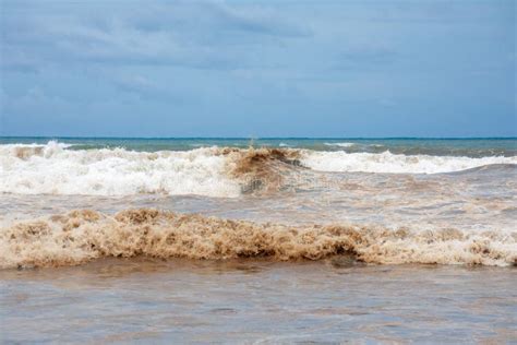Dirty Ocean Water Coast Stock Image Image Of Wind Storm 108365647