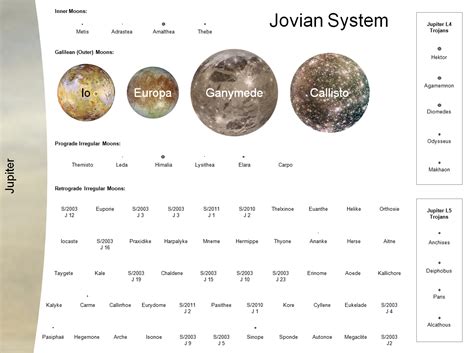 All Of Jupiters Known Moons And Select Trojans To Scale By Mean