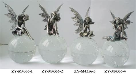 Pewter Alloy Small Fairy Figurines On Glass Ball With Metal Fairy Wings Buy Small Fairy