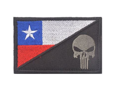 2021 Embroidered Chile Flag The Punisher Patch Tactical 3d Patches
