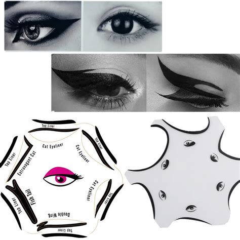 How To Apply Eyeliner With Stencil 2pcs Eyeliner Stencils Winged