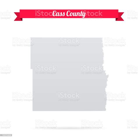 Cass County North Dakota Map On White Background With Red Banner Stock