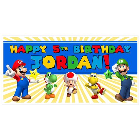 Super Mario Backdrop Mario Banner Banners And Signs Paper And Party