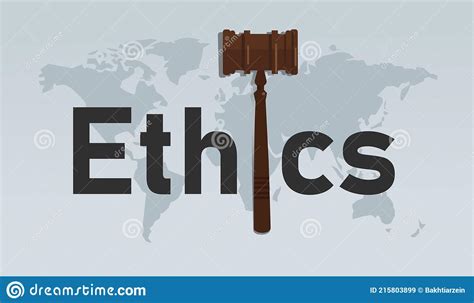 Ethics And Law Symbol Of Ethical Moral In Decision Making Hammer Symbol