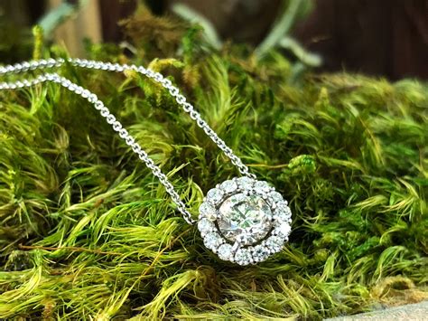 Gorgeous 2 Carat Diamond Pendant With Halo Set In White Gold With A