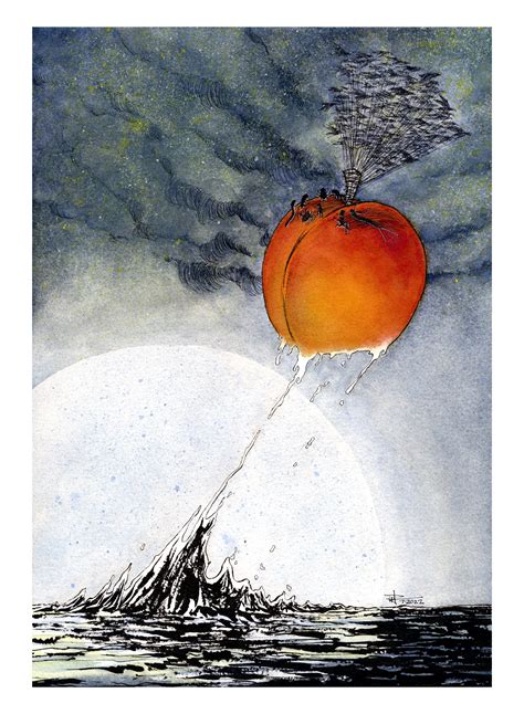 James And The Giant Peach Ink And Watercolor Artist Print Etsy