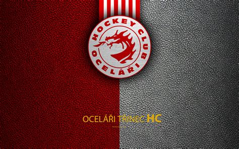 Download Wallpapers Hc Ocelari Trinec 4k Logo Leather Texture Czech