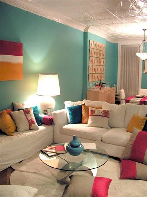Bold Color Combo Pink And Teal Living Room Color Schemes