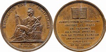 NAPOLEON UND SEINE ZEIT Bronzemedaille Verfassung vom 10 August 1793 EF ...