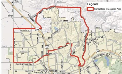 Santa Rosa Fire Map Location Of Napa Tubbs And Atlas Fires