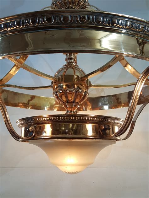 Victorian Bronze Ceiling Light With Cut Glass Shades 602538
