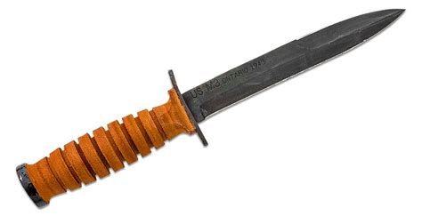 Ontario Wwii M3 Trench Knife Fixed 6875 Blade Leather Handle