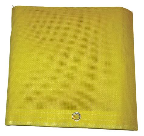 Mauritzon 5 Mil Vinyl Water Resistant Mesh Tarp Yellow 7 Ft 4 In X 9