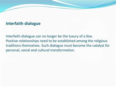 Interfaith Dialogue Dr Gerard Hall Ppt