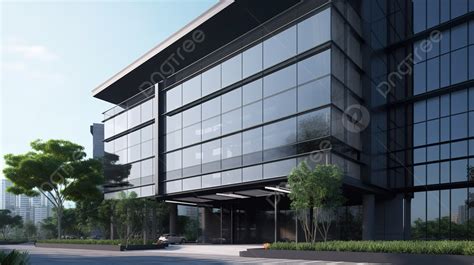 An Image Of An Office Building With Glass Windows Background 3d