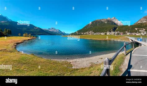 Stunning Lake Silvaplana Silvaplanersee In Engadine Valley In Swiss