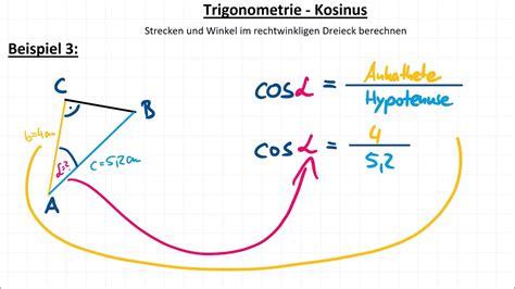 Kosinus Strecken Und Winkel Berechnen Trigonometrie 3 Cosinus