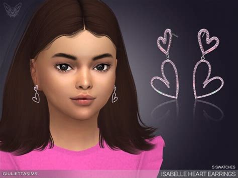 Isabelle Heart Earrings For Kids By Feyona At Tsr Sims 4 Updates