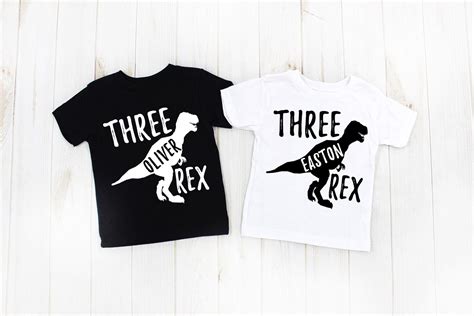 Tres Camisetas De Dinosaurio Rex 3 Rex Camisa De Cumpleaños Etsy