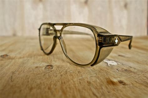 Vintage Ao Aerosite Usa Safety Glasses 5 3 4 Z87 Graphite Etsy